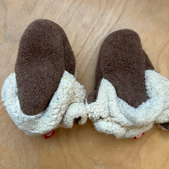 Zutano COZIE FURRY GRIPPER BABY BOOTIES - HEATHER MOCHA Size 6M - Picture 6 of 9